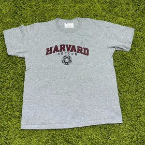 Y2K Champion Harvard University Soccer Tee Sz Large (22.5x28)